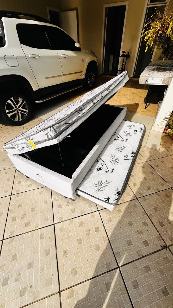 cama de solteiro com bau