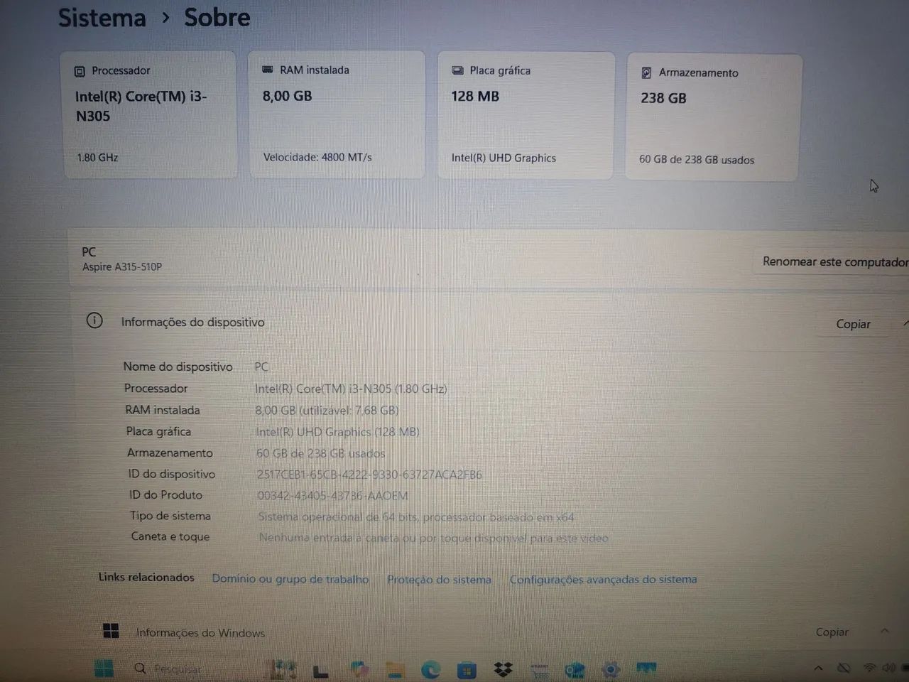 NOTEBOOK ACER ASPIRE 3 - Foto 3