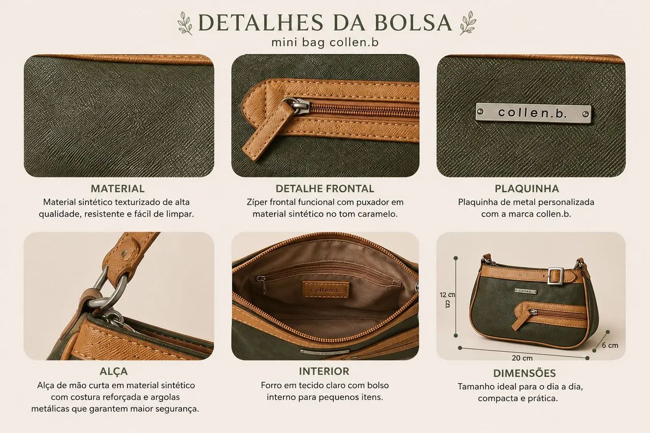 Bolsa mini bag couro eco Collen b - Foto 3