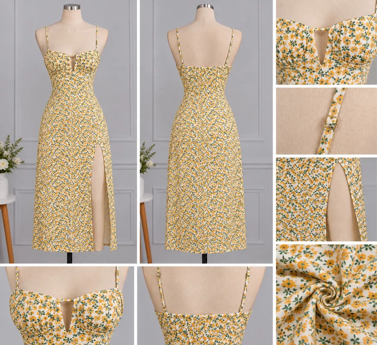 Vestido midi floral 