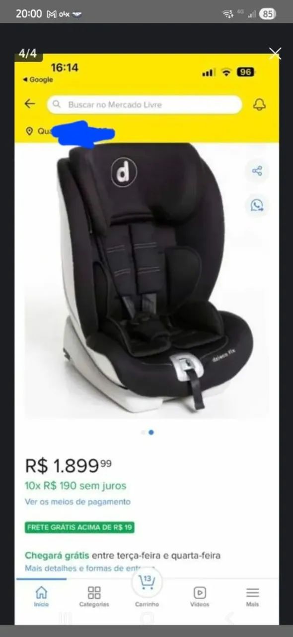 CADEIRINHA DZIECO PARA CARRO, RECLINÁVEL E COM ISOFIX - Foto 4