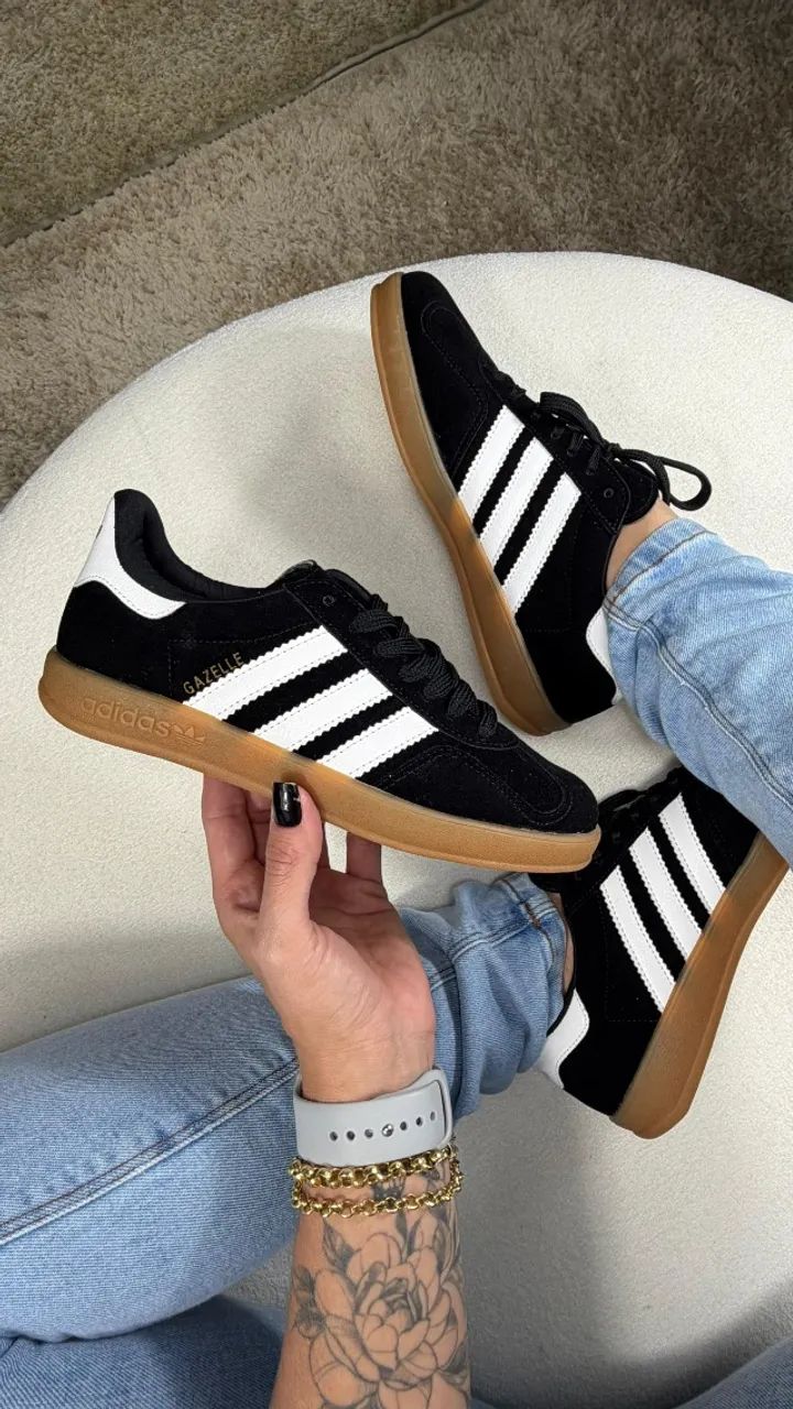 Tênis Adidas Gazelle Camurça Cor: Preto Solado Emborrachado Feminino Disponível 38 ao 43 - Foto 4