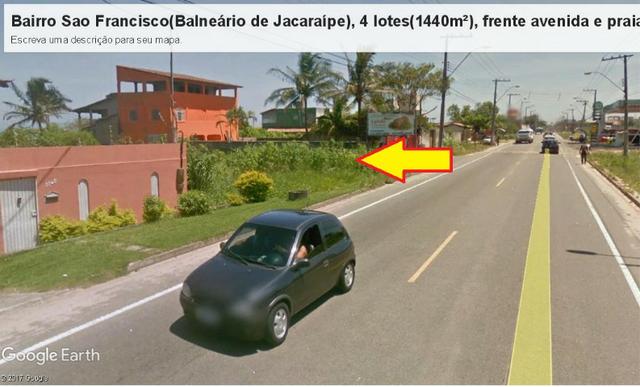 04 Lotes juntos, 360 m² cada, de frente à praia e avenida, no Balneário de Jacaraípe - Foto 6