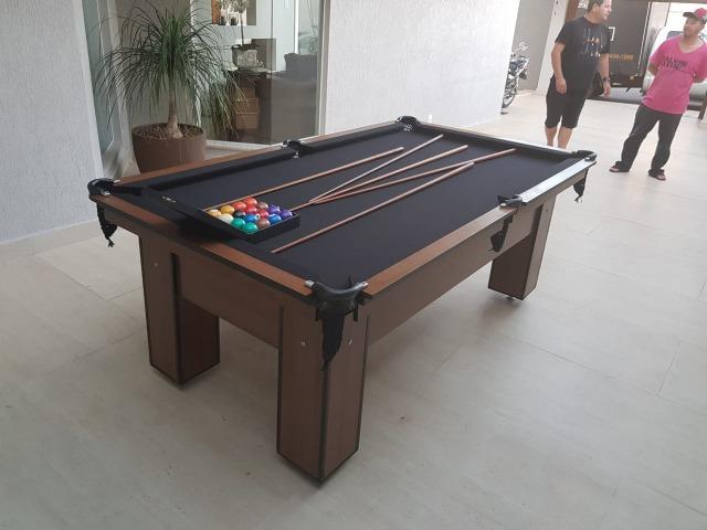 Mesa Charme MDF e Redes | Mesa Imbuia | Tecido Preto | Modelo: NSQF2003 - Foto 2