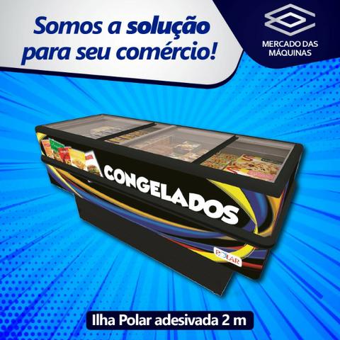 Ilha expositora 2m para congelados preta Polar