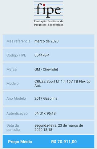 Cruze lt sport6 2017 45.000km - Foto 4