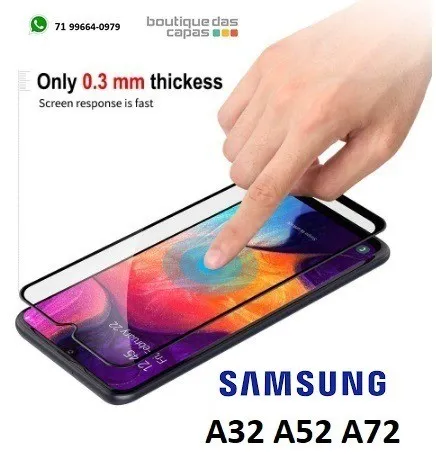 Película de vidro 3d samsung A32 5g 6.5 A52 A72 cobre toda a tela