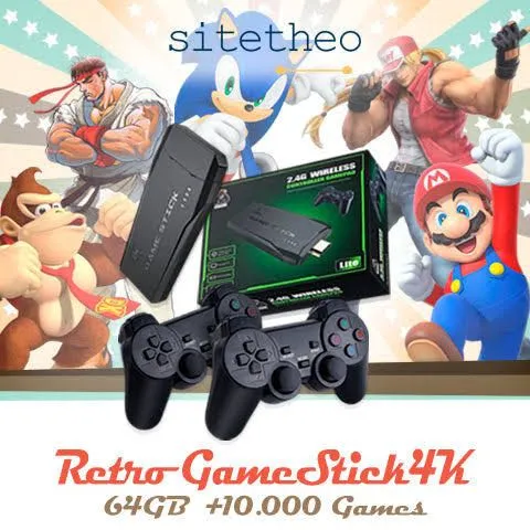 Vídeo Game Retro 93.000 mil Jogos 2 Controles Console de jogos 64GB :  : Eletrônicos