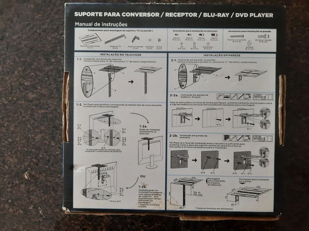 Suporte para conversor, Blu-Ray, receptor e DVD player - Foto 2