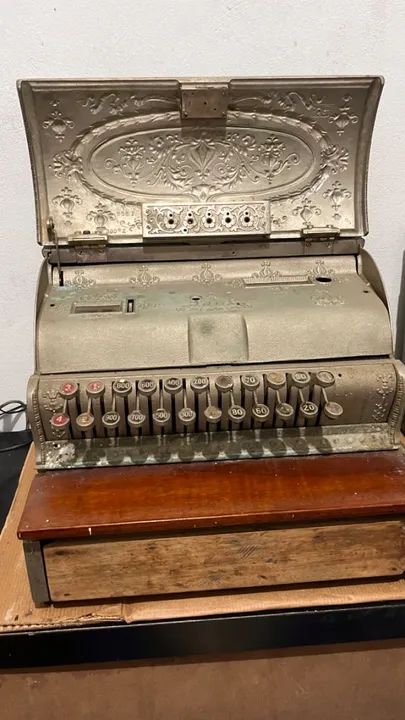 MÁQUINA REGISTRADORA NATIONAL EM BRONZE - Foto 4