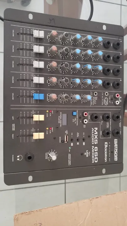 Mesa de Som Wattsom MXS-6 SD Audio Mixer 6 canais