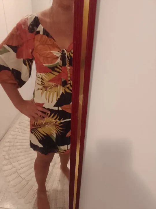 Vestido curto de margas 3/4 - Foto 3