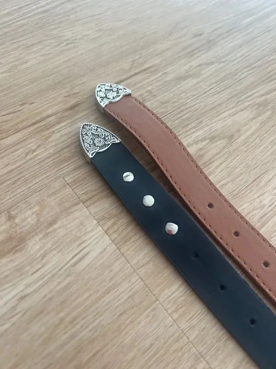 Cinto feminino marrom e preto - Foto 2