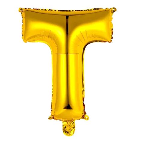 Balão Metalizado Letras  Ballon Letter 16" 40cm  Wb Cn498 - Letra T