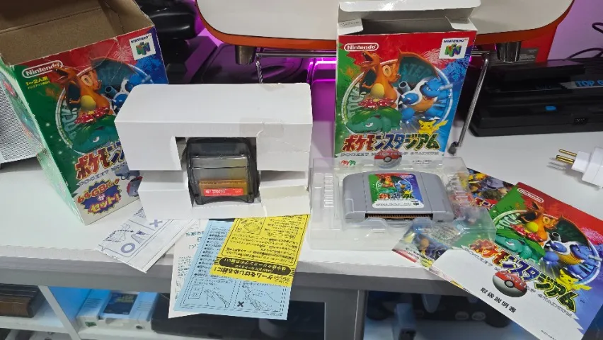Jogo Pokemon Stadium Nintendo 64 N64 japonês COMPLETO com transfer pack