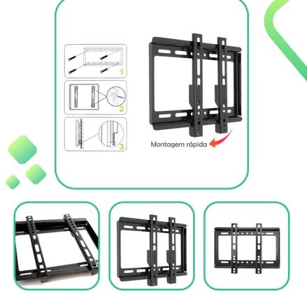 Suporte de Parede Fixo Flat P/Tvs Monitores Smart Televisão 14"até 42" polegadas z1001 - Foto 2