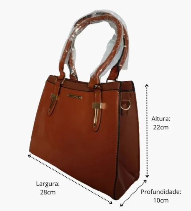 Bolsa Feminina De Lado e Tranversal Castanho - Foto 4