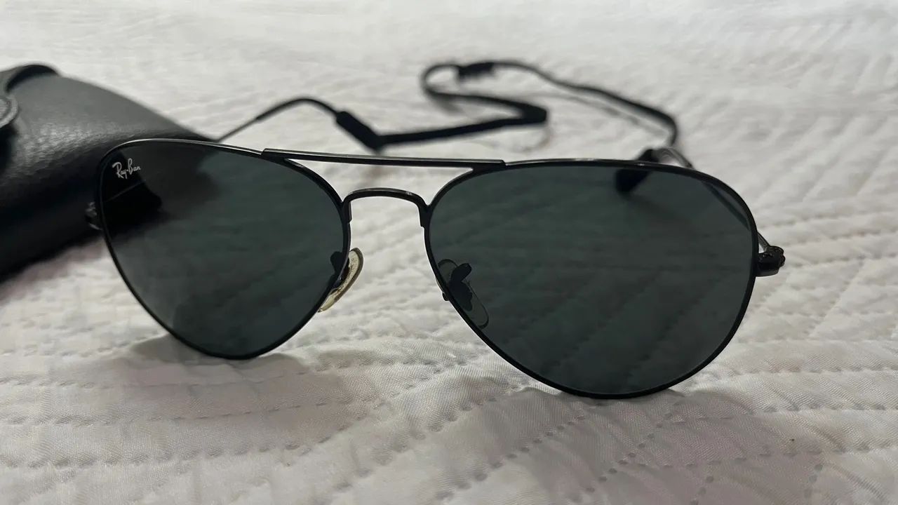 Óculos de Sol Ray-Ban Aviator Preto - Foto 2