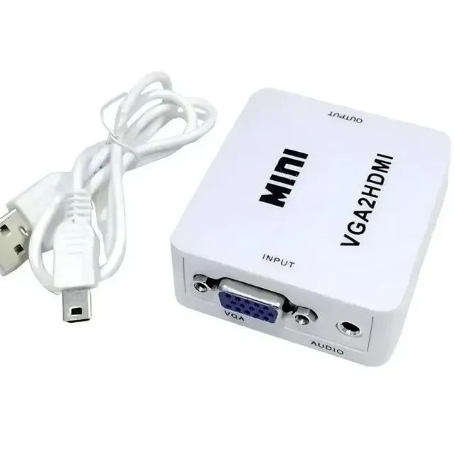 Adaptador mini conversor VGA para HDMI 720p