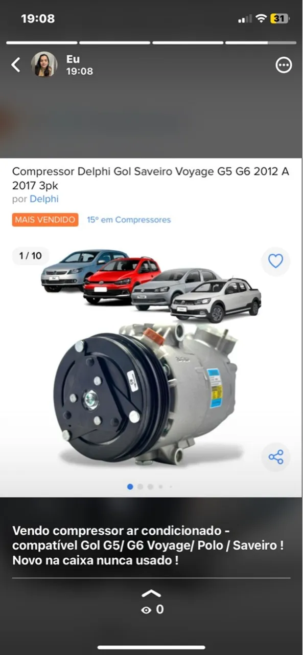 Compressor Ar Condicionado Gol G5/G6 Voyage/ Polo/ Saveiro