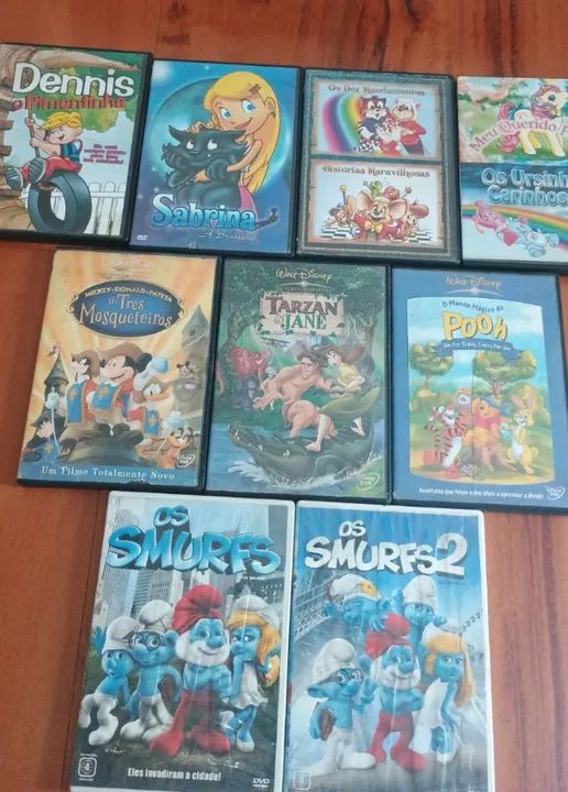 COLETÂNEA VARIADA DE DVDS INFANTIS COM 9 TÍTULOS