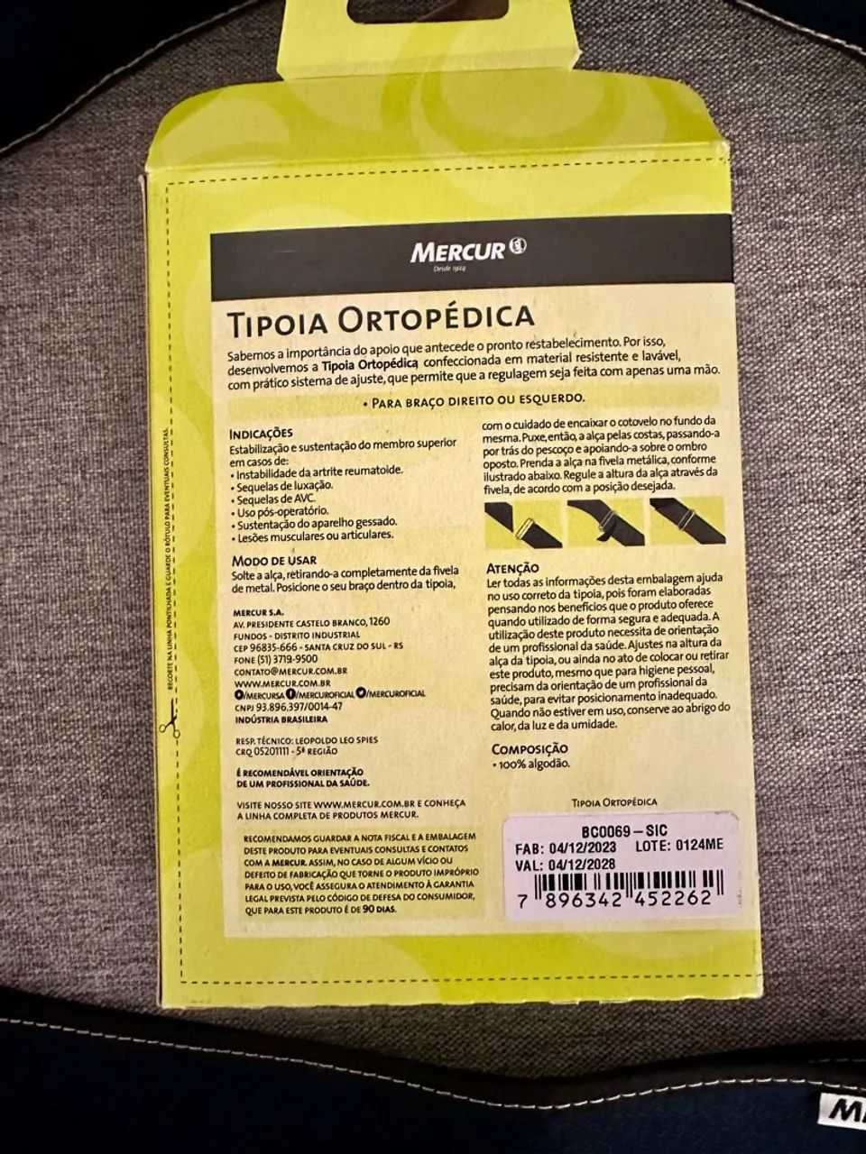 Tipóia Ortopédica Mercur  em Lona tamanho G - Foto 4
