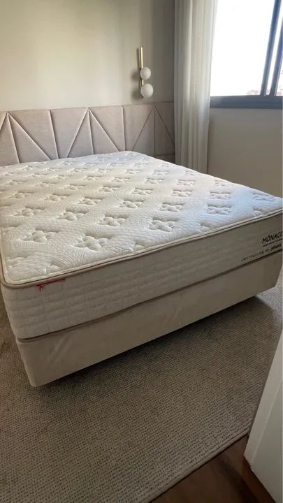 Conjunto Pikolin box + colchão casal novinhos - Foto 2