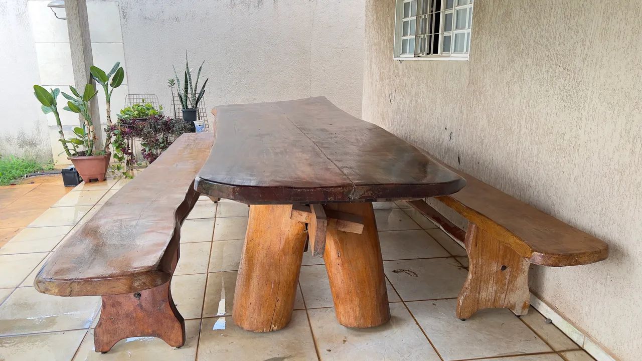 Mesa Rustica  + 3,05m x1m com 2 Bancos - Foto 2