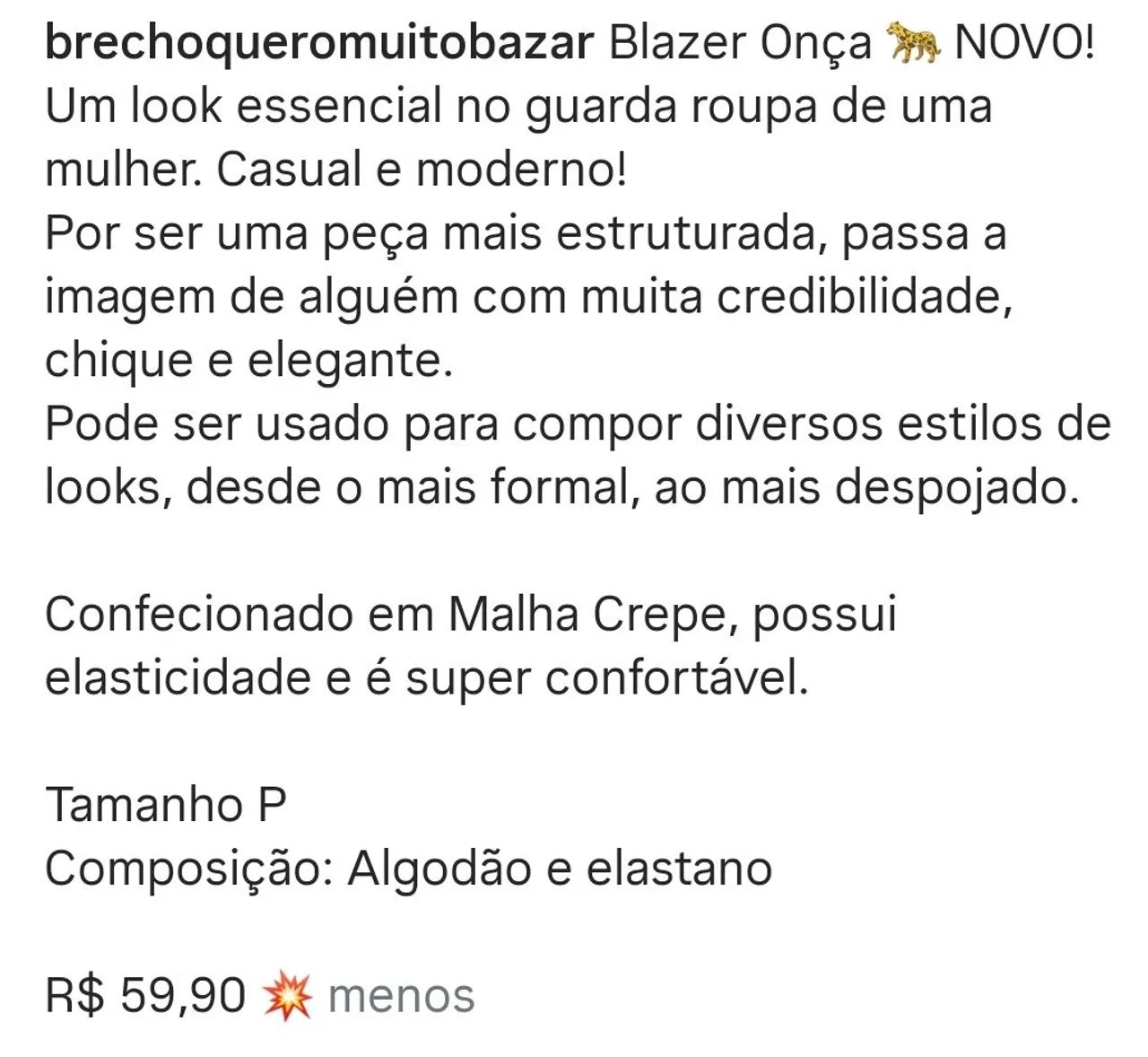 Blazer Onça Tam 38 - Foto 3