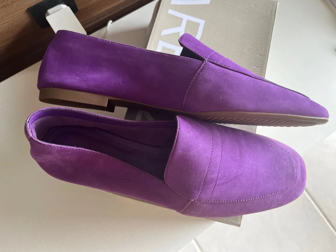 Mocassim Roxo Nobuck - Foto 3