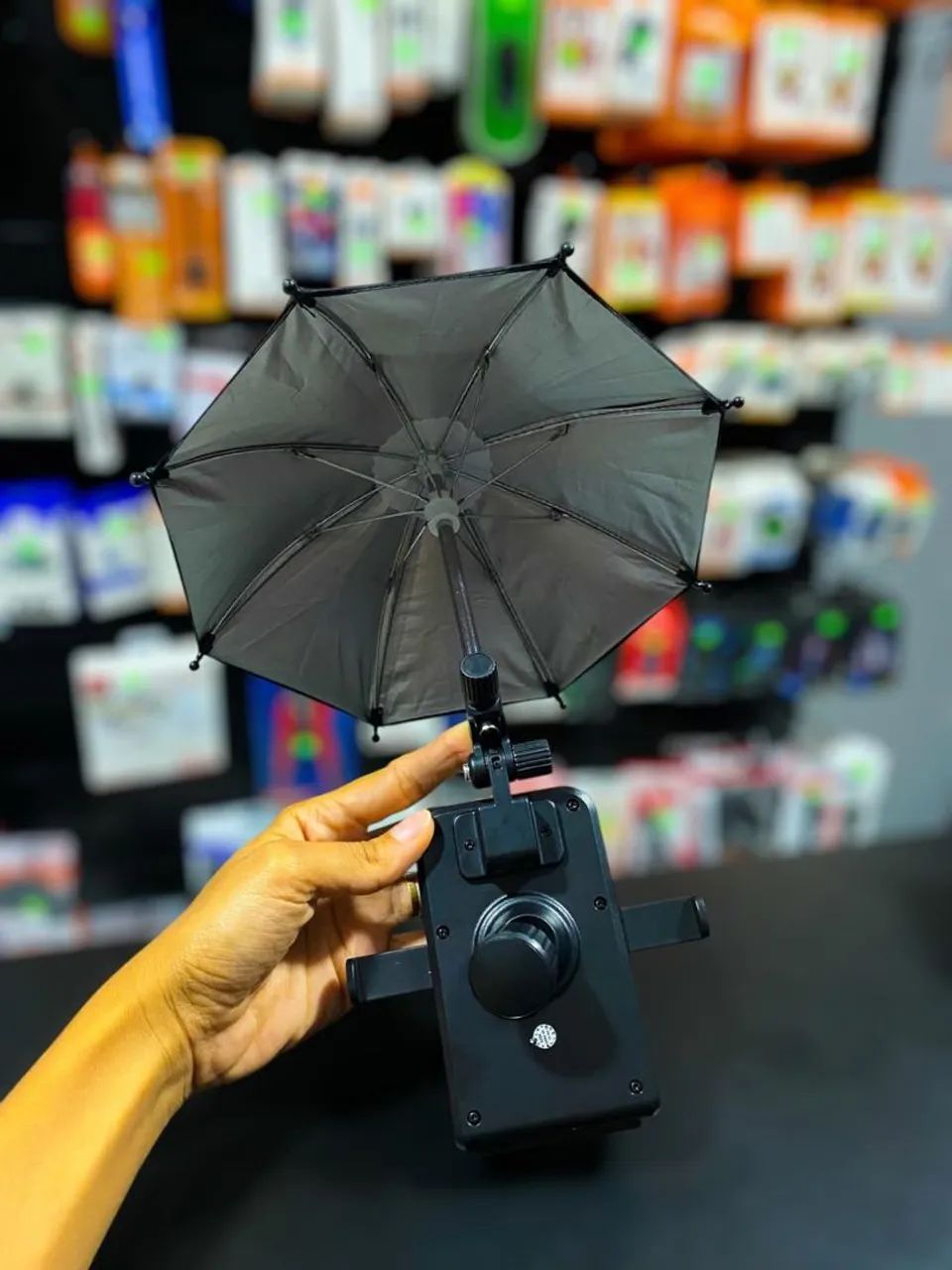 SUPORTE DE CELULAR PARA MOTO COM MINI GUARDA CHUVA OBERON OR-SP25 - Foto 3