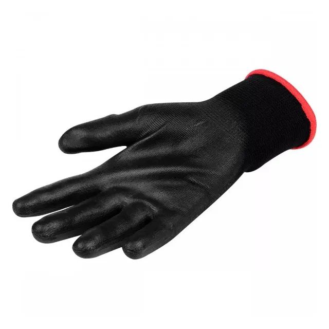 LUVA DE SEGURANÇA PU PRETA POLIESTER TAM 9" G - WORKER - Foto 2