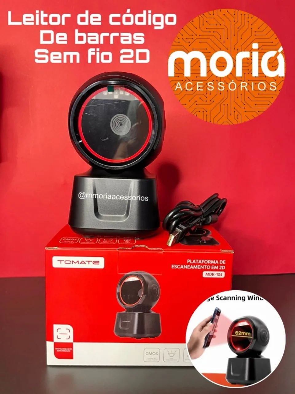 Leitor de Código de Barras Fixo 1D e 2D QR code MDK-104  - Foto 2