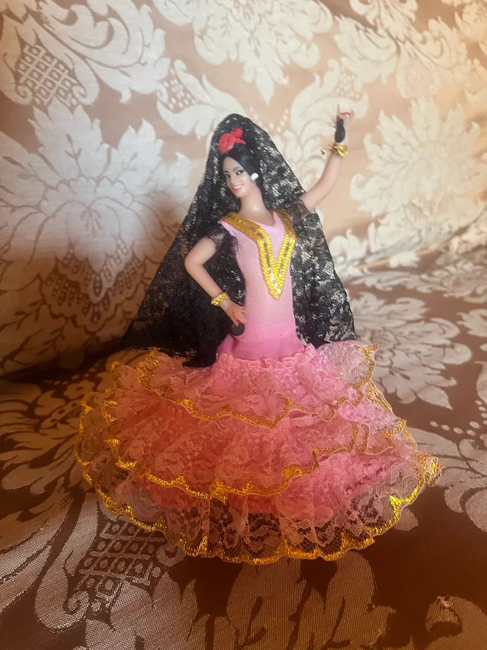 BONECA ESPANHOLA FLAMENCA ORIGINAL ( cor rosa )  - Foto 3
