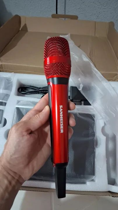 Microfone Duplo Sanheiser SKM 9100 Alta qualidade 2 bastões sem Fio 100 metros - Foto 3