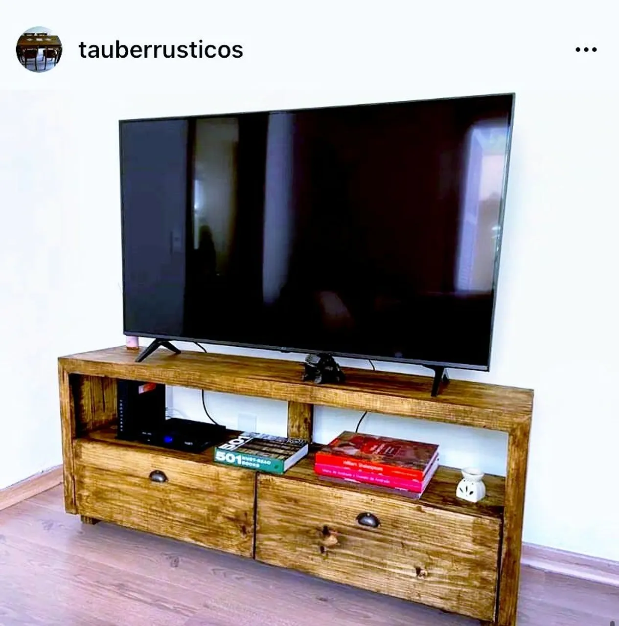 Rack de TV rústico em madeira maciça mista NOVO!!!