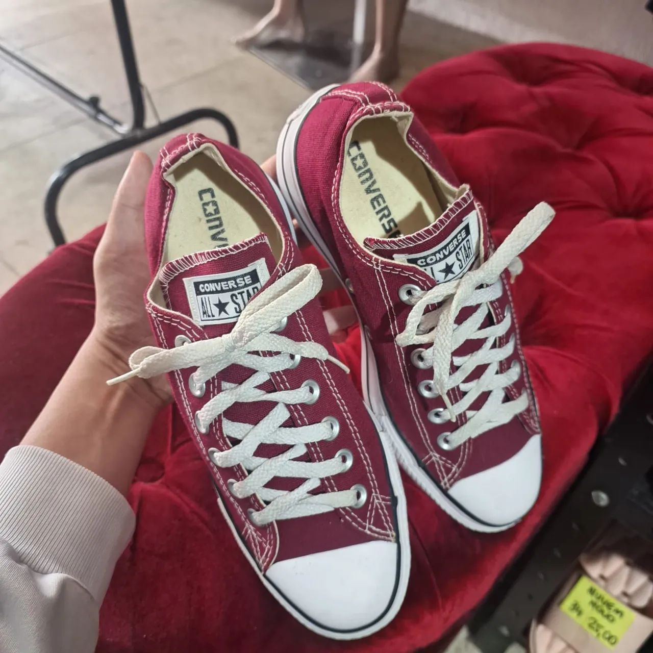 Tênis Original Converse All Star Plataforma Vinho/Bordô - Tam 36 - Foto 3