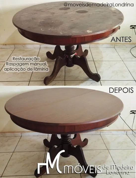 Restauração de móveis de madeira, raspagem e verniz. - Foto 5