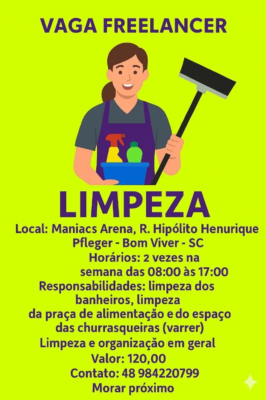 FREELANCER PARA LIMPEZA 