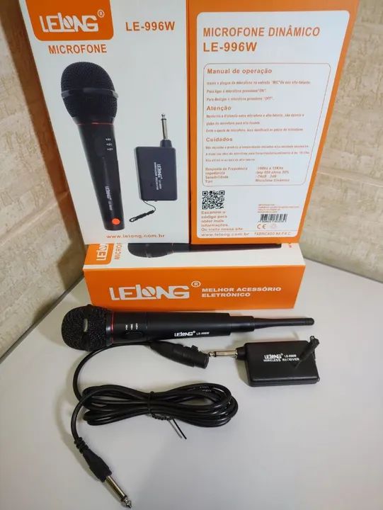Microfone Sem Fio LE-996W Lelong - Novo - Foto 2