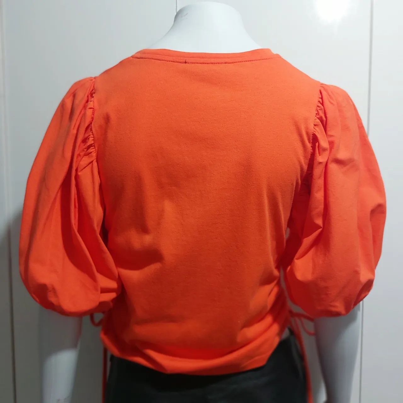 Blusa Laranja Zara com Mangas bufantes Bufantes  - Foto 2