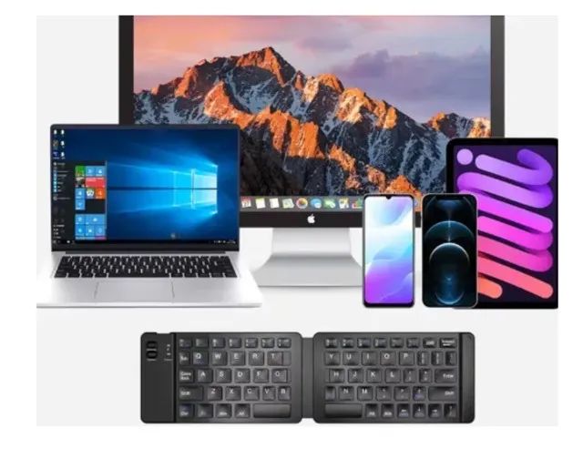 Mini Teclado Dobrável de Bolso Para Celular Tablet e Notebook  com Ç Preto - Foto 4