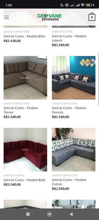 Sofás de Canto - Diversos Modelos e Preços