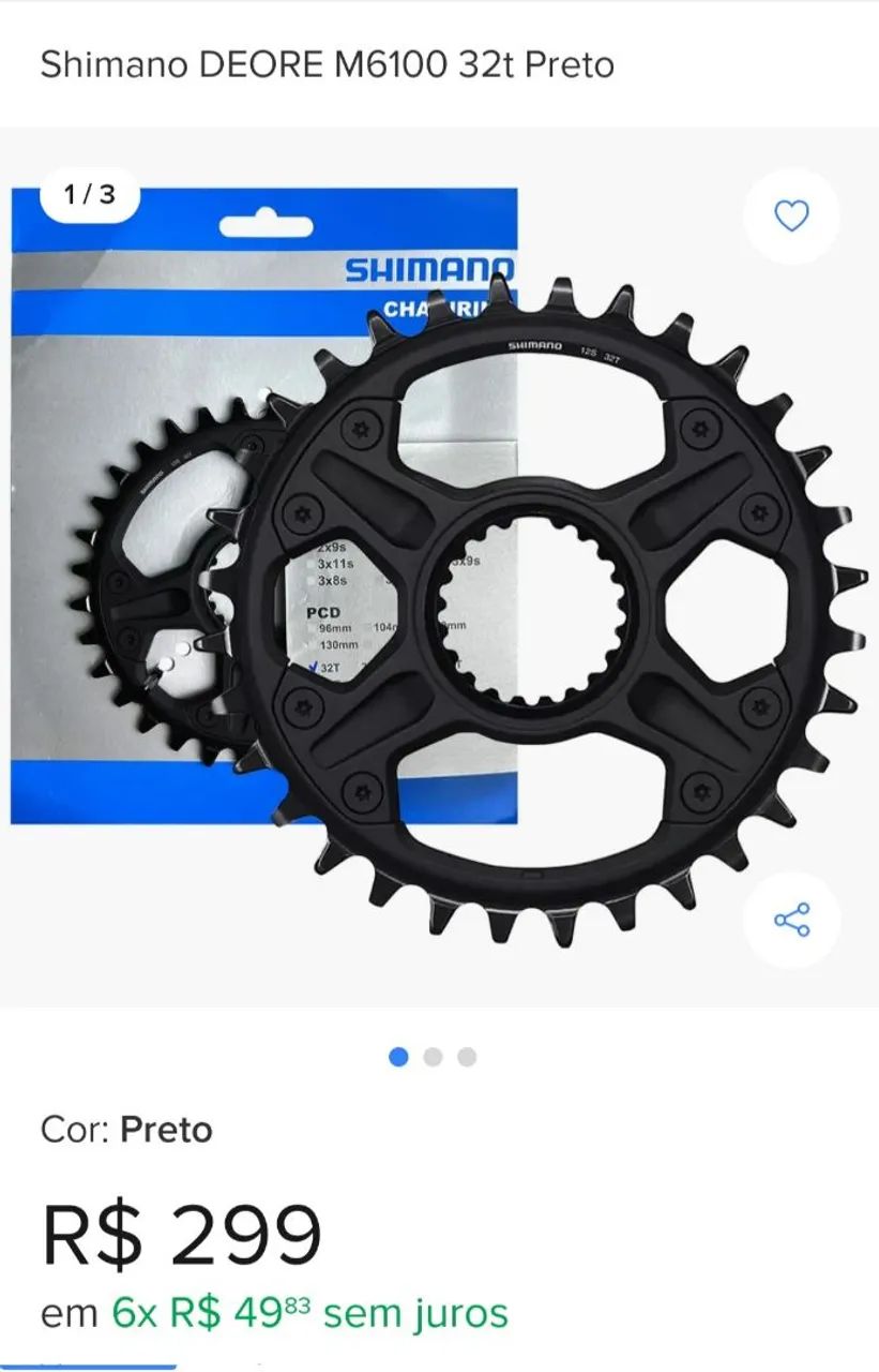 Coroa Shimano DIRECT M6100 32 Dentes