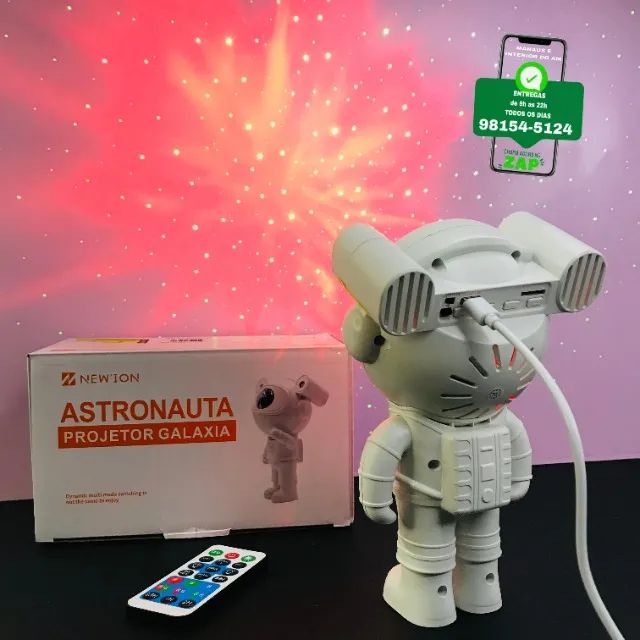 Projector Astronauta com Controle Bluetooth - Entregamos 9h ás 23h