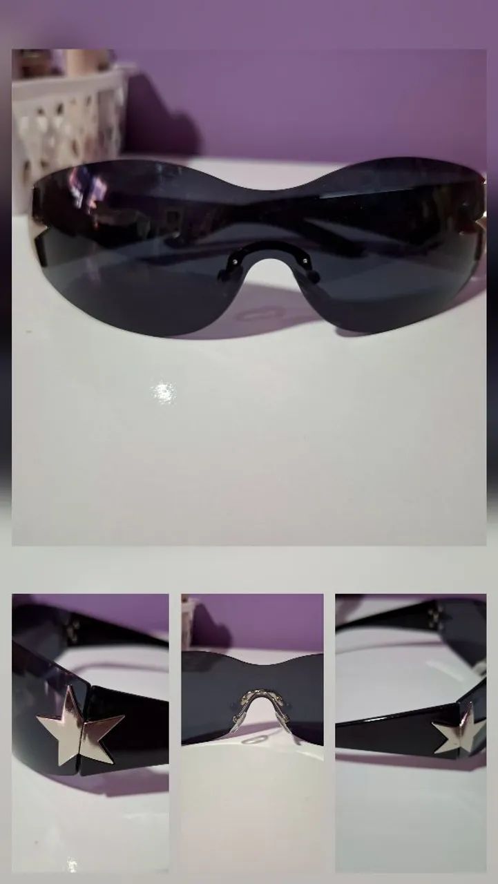 Óculos de sol y2k de estrela