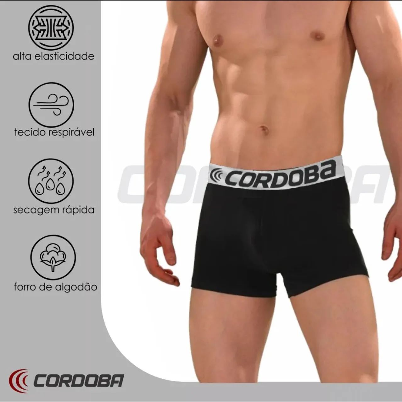 Cueca Boxer Córdoba - Conforto e Estilo 3 por 50,00.  - Foto 5