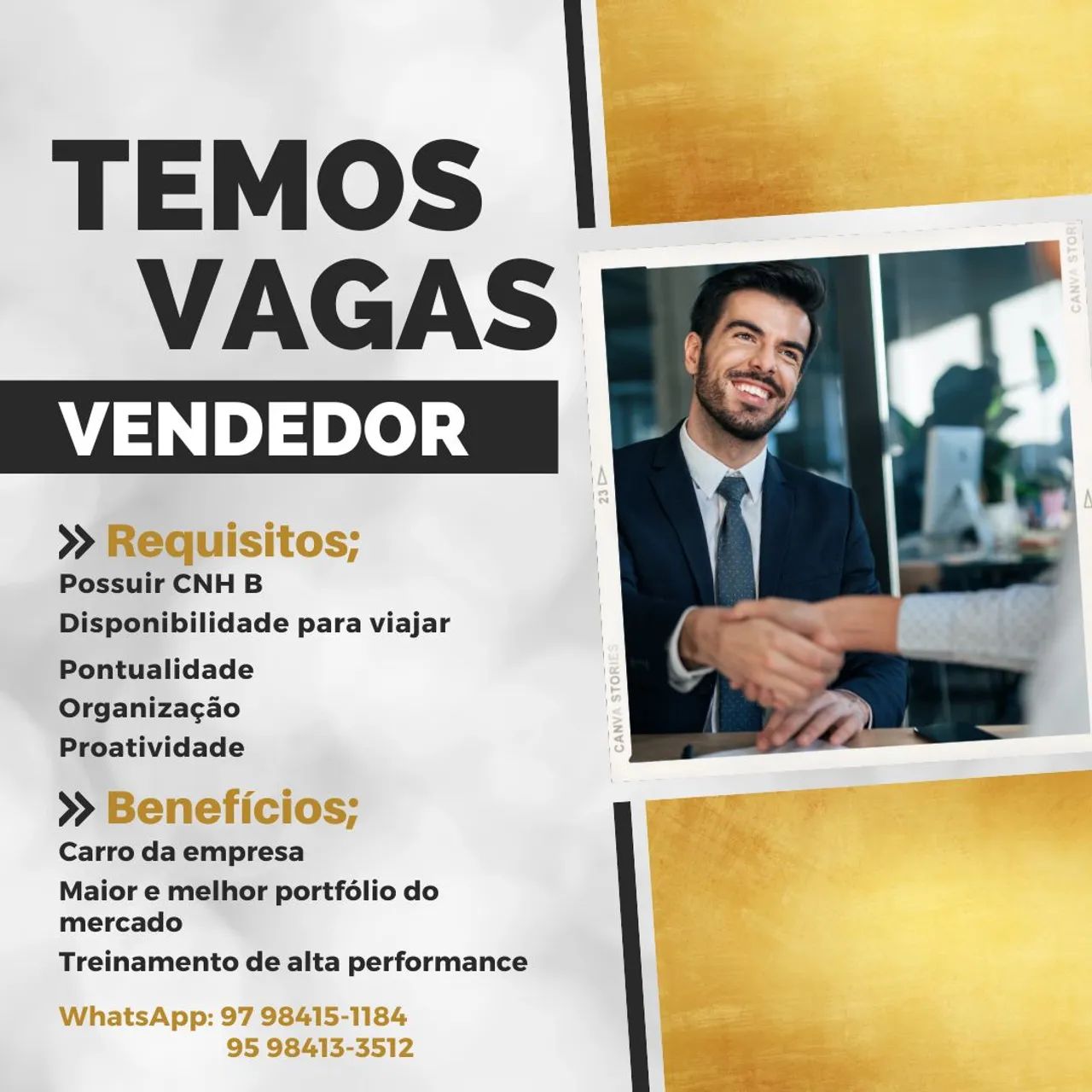 CONTRATA-SE VENDEDOR