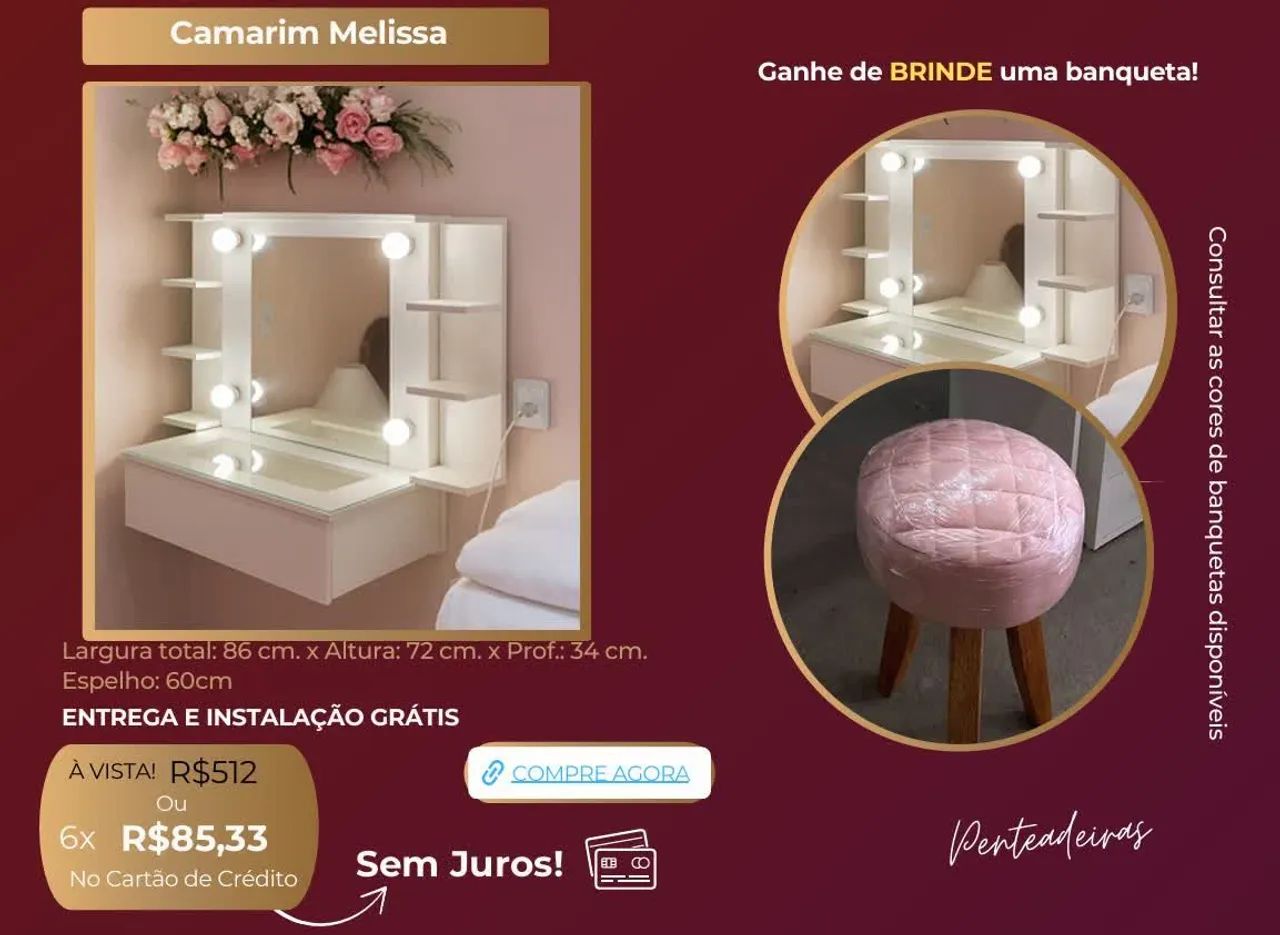 Peça sua penteadeira em mdf