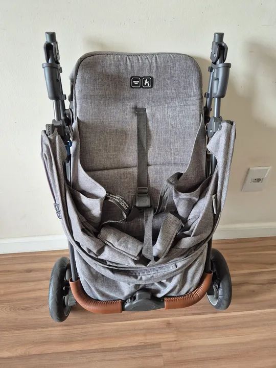 Carrinho de Bebê ABC Design Treviso 3 Woven Grey com Couro - Foto 5
